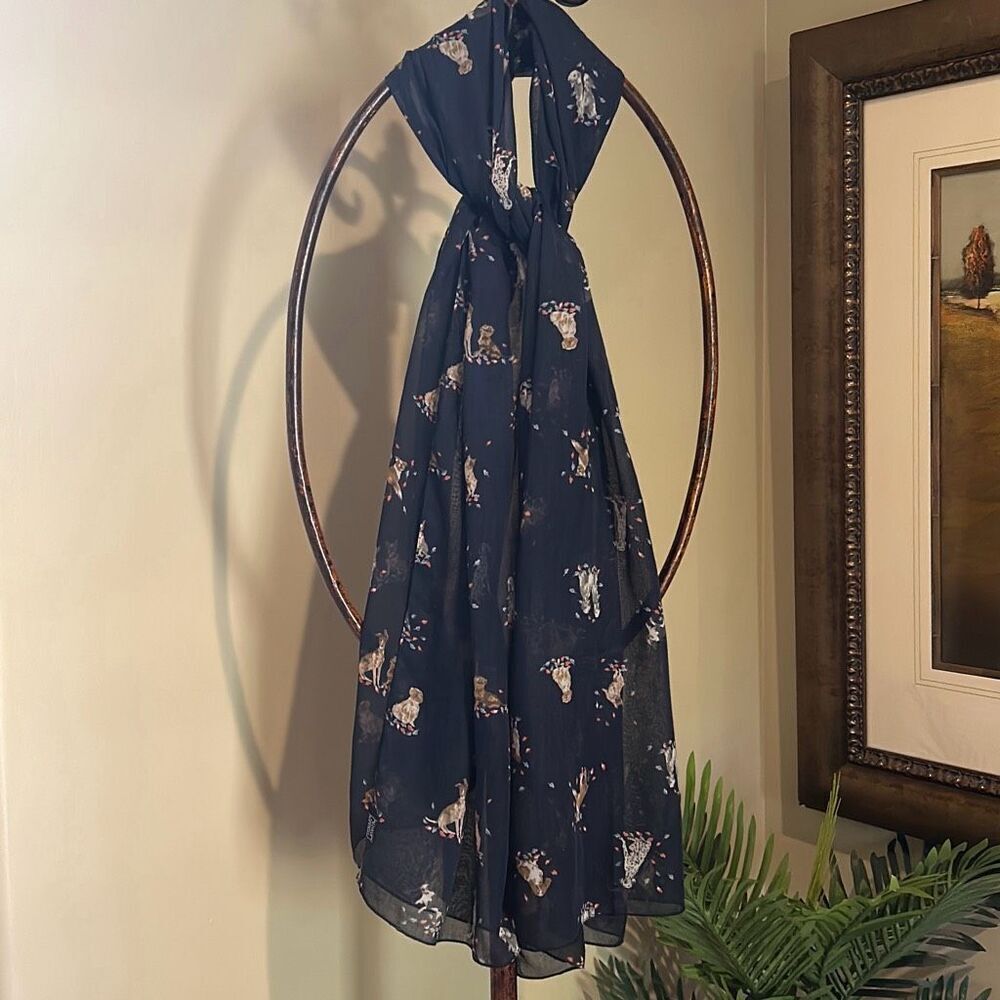 Joules English Dog Themed Scarf NWT